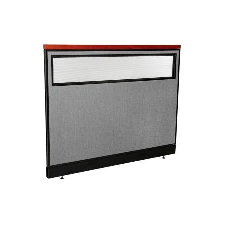 Interion    Deluxe Office Partition Panel W/Partial Window   Raceway 60-1/4W X 47-1/2H Gray